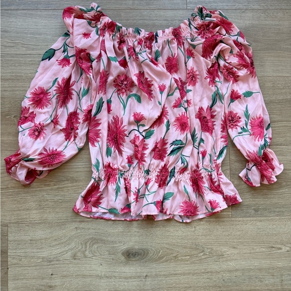 Floral Pink Off-Shoulder Top - Picture 4 of 4